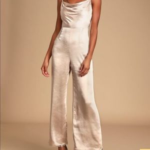Champagne Satin Jumpsuit